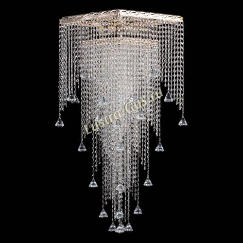 Люстра Квадрат Водопад с конусами в Новосибирске Гусь Хрустальный