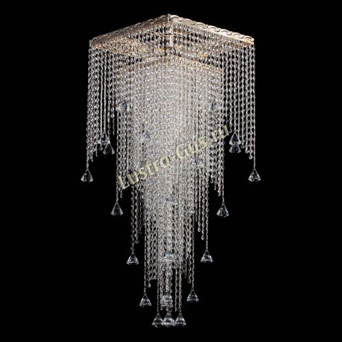 Люстра Квадрат Водопад с конусами в Новосибирске Гусь Хрустальный