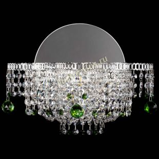 Бра с хрусталем Камелия шар зеленая