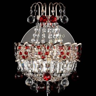 Бра из хрусталя Ника шар красная