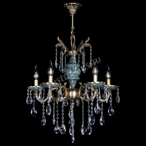 Люстра Алфея №5 "Малахит" журавлик в Новосибирске Гусь Хрустальный