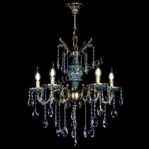 Люстра Алфея №5 "Малахит" журавлик в Новосибирске Гусь Хрустальный