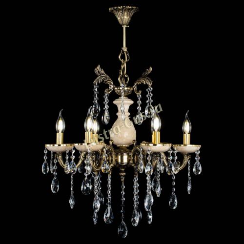 Люстра бронзовая Алфея №6 с камнем шар в Новосибирске Гусь Хрустальный