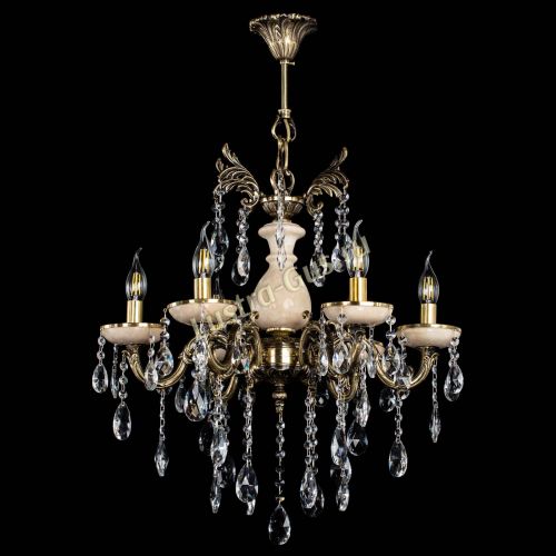 Люстра бронзовая Алфея №6 с камнем шар в Новосибирске Гусь Хрустальный