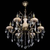 Люстра бронзовая Алфея №6 с камнем шар в Новосибирске