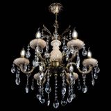 Люстра бронзовая Алфея №6 с камнем шар в Новосибирске