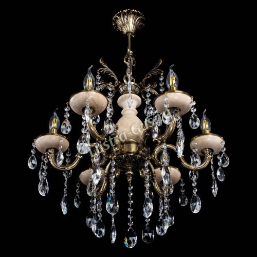 Люстра Алфея №6 с камнем журавлик в Новосибирске Гусь Хрустальный