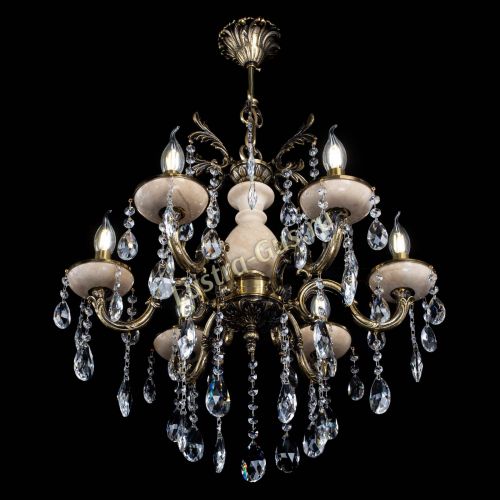 Люстра Алфея №6 с камнем журавлик в Новосибирске Гусь Хрустальный