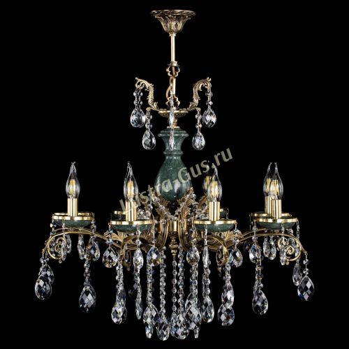 Люстра бронзовая Алфея Малахит №8 баден в Новосибирске Гусь Хрустальный