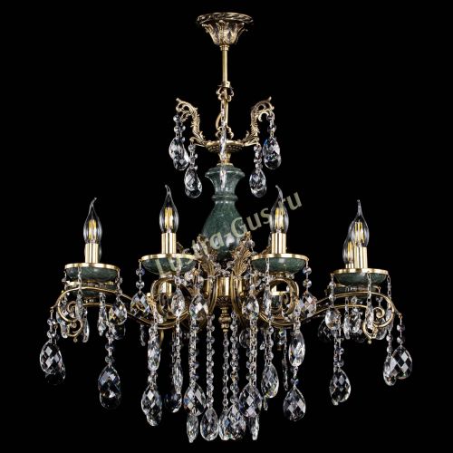 Люстра бронзовая Алфея Малахит №8 баден в Новосибирске Гусь Хрустальный
