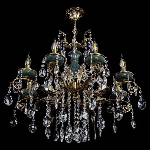 Люстра бронзовая Алфея Малахит №8 баден в Новосибирске Гусь Хрустальный