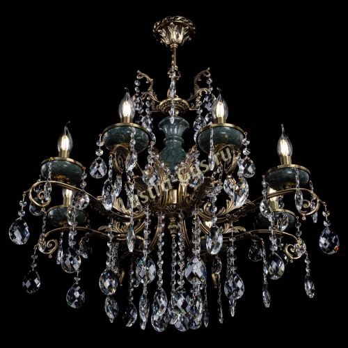 Люстра бронзовая Алфея Малахит №8 баден в Новосибирске Гусь Хрустальный