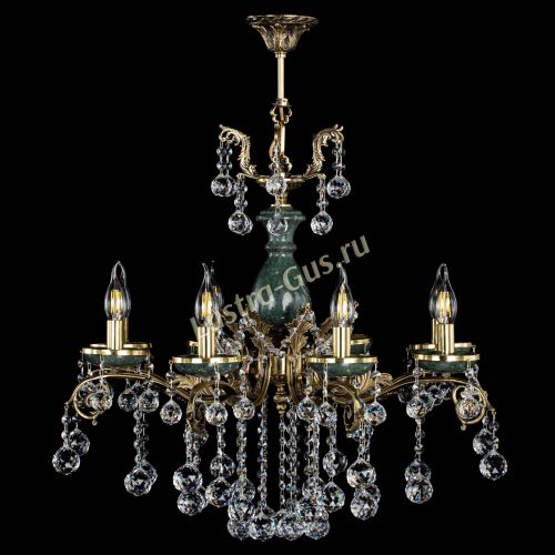 Люстра бронзовая Алфея Малахит №8 шар в Новосибирске Гусь Хрустальный