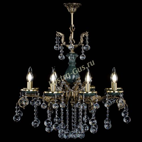 Люстра бронзовая Алфея Малахит №8 шар в Новосибирске Гусь Хрустальный