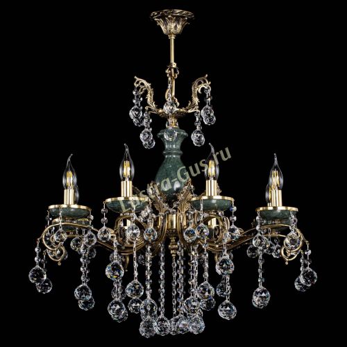Люстра бронзовая Алфея Малахит №8 шар в Новосибирске Гусь Хрустальный