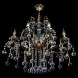 Люстра бронзовая Алфея Малахит №8 шар в Новосибирске