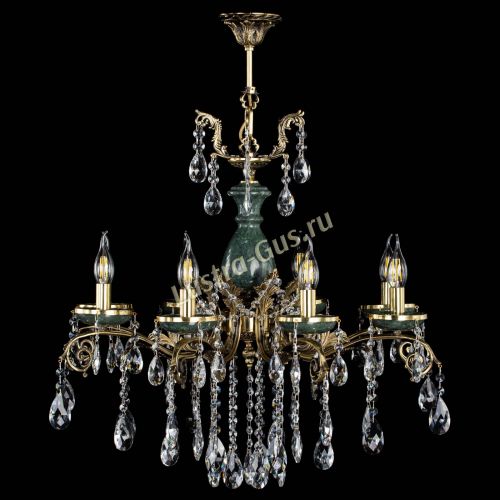 Люстра бронзовая Алфея Малахит №8 журавлик в Новосибирске Гусь Хрустальный