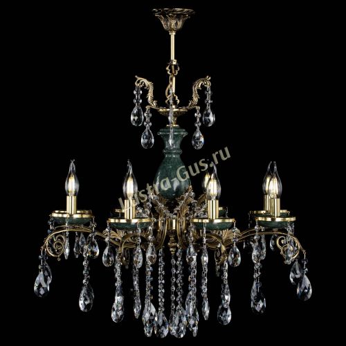 Люстра бронзовая Алфея Малахит №8 журавлик в Новосибирске Гусь Хрустальный