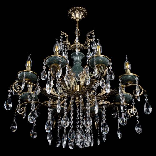 Люстра бронзовая Алфея Малахит №8 журавлик в Новосибирске Гусь Хрустальный