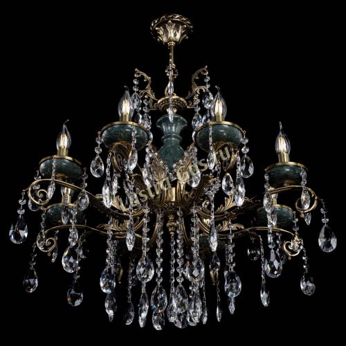 Люстра бронзовая Алфея Малахит №8 журавлик в Новосибирске Гусь Хрустальный