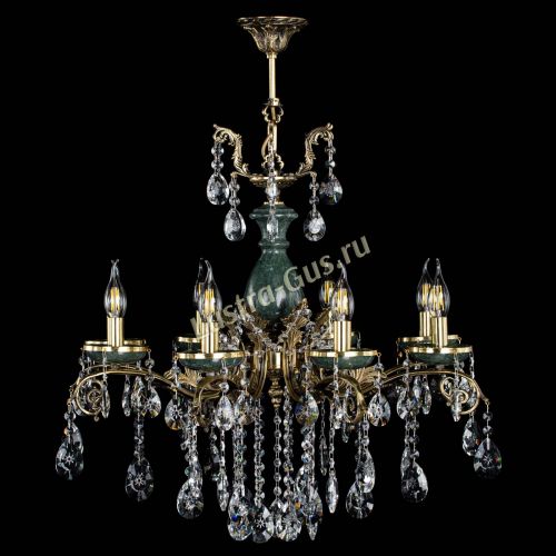 Люстра бронзовая Алфея Малахит №8 звездочка в Новосибирске Гусь Хрустальный