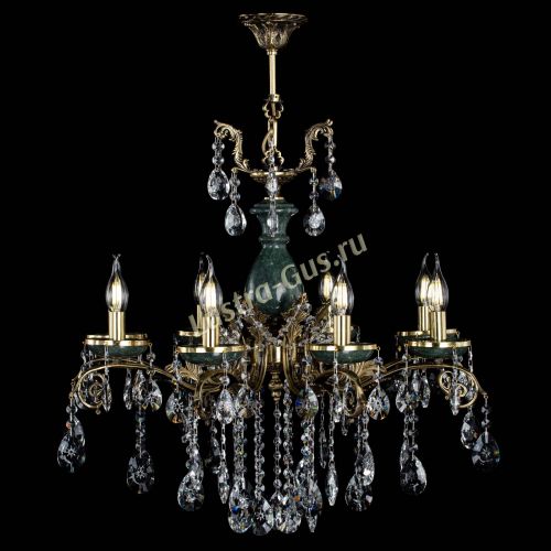 Люстра бронзовая Алфея Малахит №8 звездочка в Новосибирске Гусь Хрустальный