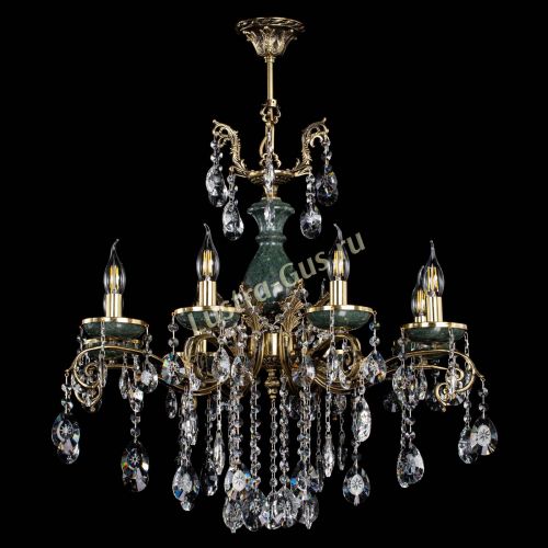 Люстра бронзовая Алфея Малахит №8 звездочка в Новосибирске Гусь Хрустальный