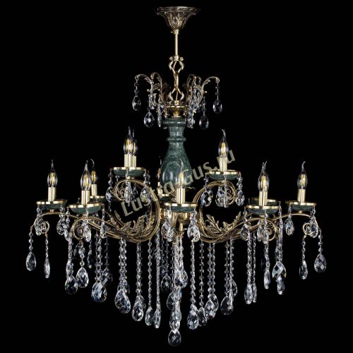 Люстра бронзовая Алфея Малахит №12 баден в Новосибирске Гусь Хрустальный