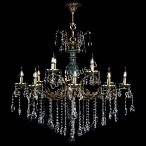 Люстра бронзовая Алфея Малахит №12 баден в Новосибирске Гусь Хрустальный