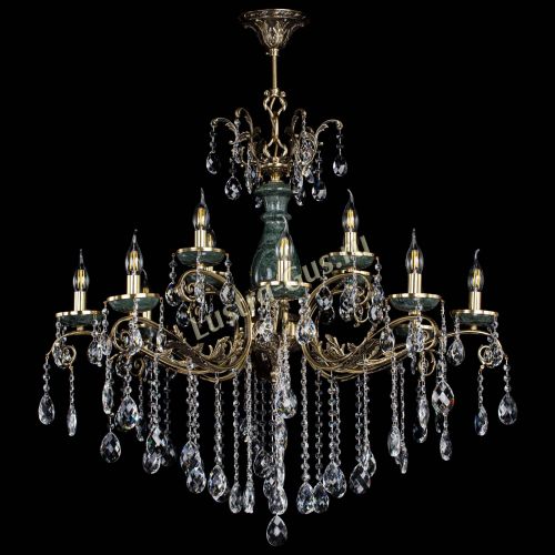 Люстра бронзовая Алфея Малахит №12 баден в Новосибирске Гусь Хрустальный