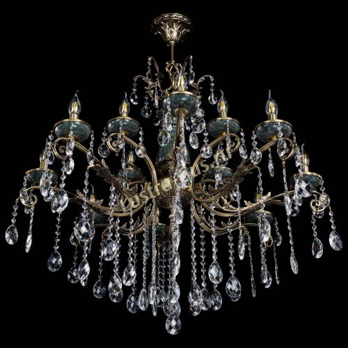 Люстра бронзовая Алфея Малахит №12 баден в Новосибирске Гусь Хрустальный