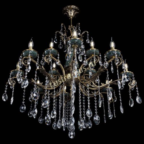 Люстра бронзовая Алфея Малахит №12 баден в Новосибирске Гусь Хрустальный