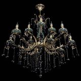 Люстра бронзовая Алфея Малахит №12 шар черная в Новосибирске