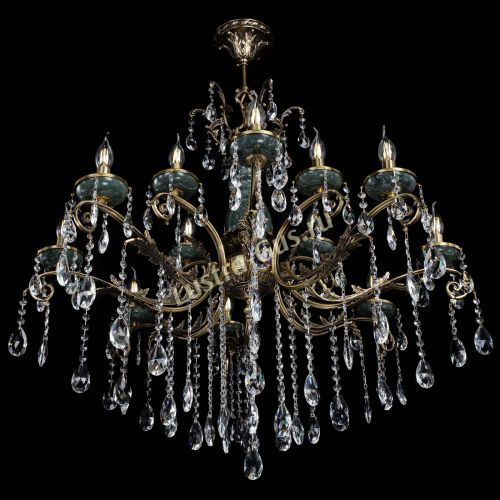 Люстра бронзовая Алфея Малахит №12 журавлик в Новосибирске Гусь Хрустальный