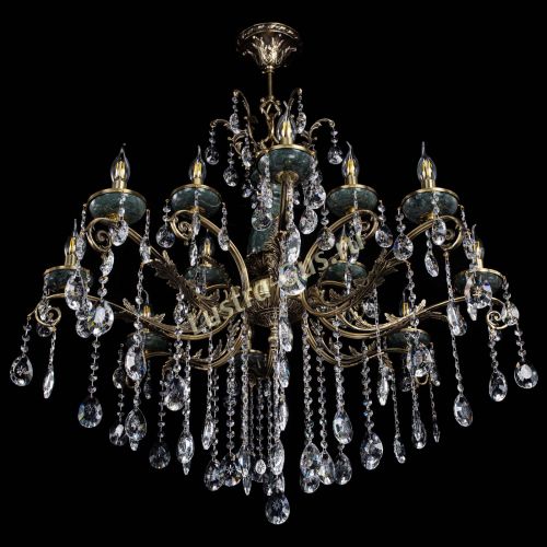 Люстра бронзовая Алфея Малахит №12 звездочка в Новосибирске Гусь Хрустальный