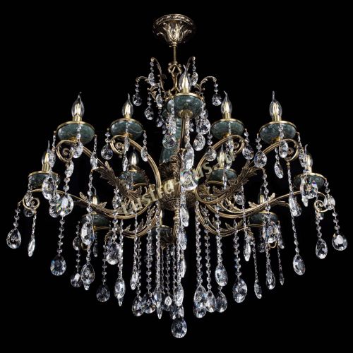 Люстра бронзовая Алфея Малахит №12 звездочка в Новосибирске Гусь Хрустальный