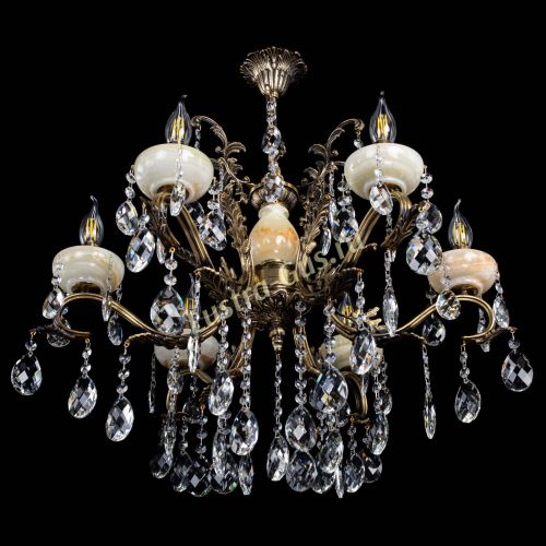 Люстра бронзовая Алфея Оникс №6/2 баден в Новосибирске Гусь Хрустальный