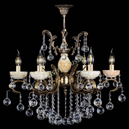 Люстра бронзовая Алфея Оникс №6/2 шар в Новосибирске Гусь Хрустальный