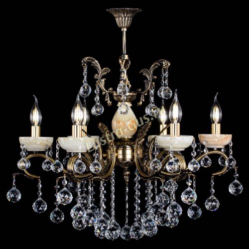 Люстра бронзовая Алфея Оникс №6/2 шар в Новосибирске Гусь Хрустальный