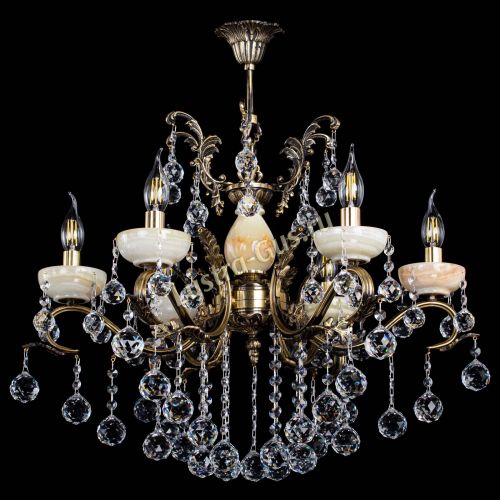 Люстра бронзовая Алфея Оникс №6/2 шар в Новосибирске Гусь Хрустальный