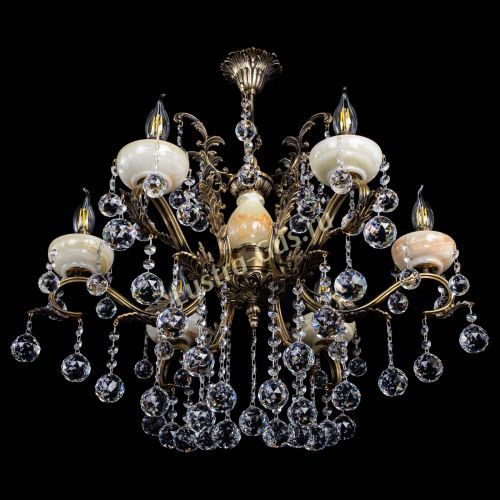 Люстра бронзовая Алфея Оникс №6/2 шар в Новосибирске Гусь Хрустальный