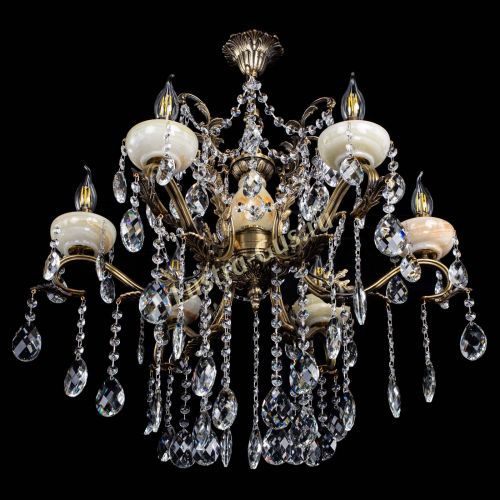 Люстра бронзовая Алфея Оникс №6 баден в Новосибирске Гусь Хрустальный