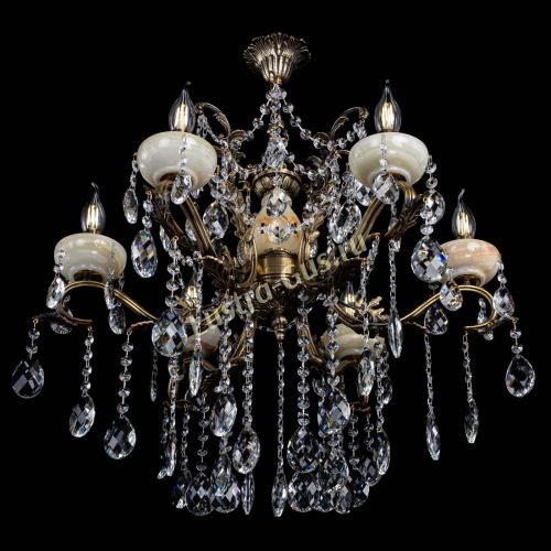 Люстра бронзовая Алфея Оникс №6 баден в Новосибирске Гусь Хрустальный