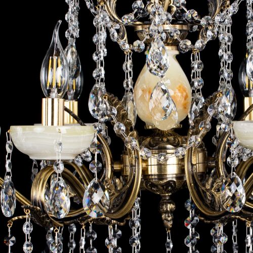 Люстра бронзовая Алфея Оникс №6 баден в Новосибирске Гусь Хрустальный