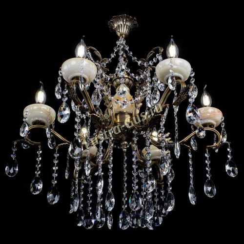 Люстра бронзовая Алфея Оникс №6 шар в Новосибирске Гусь Хрустальный