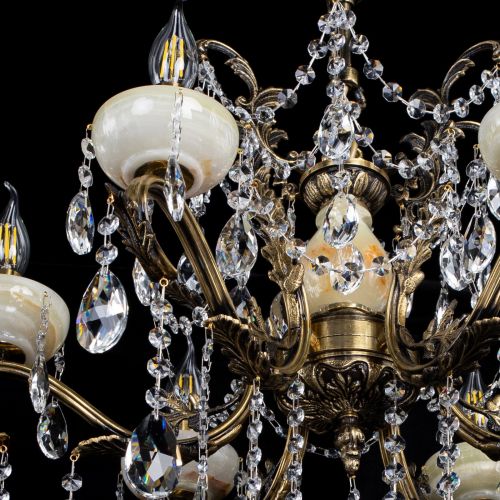 Люстра бронзовая Алфея Оникс №6 шар в Новосибирске Гусь Хрустальный