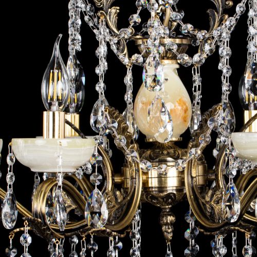 Люстра бронзовая Алфея Оникс №6 журавлик в Новосибирске Гусь Хрустальный