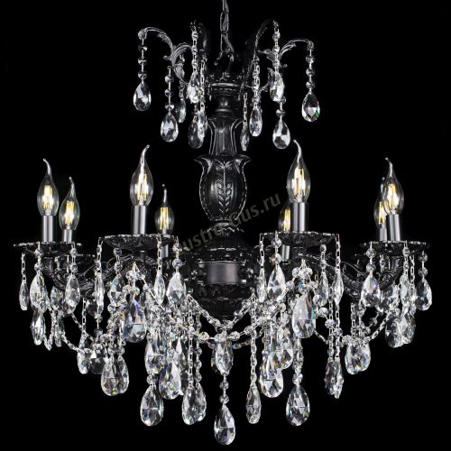 Люстра бронзовая Делия №8 журавлик черная в Новосибирске Гусь Хрустальный