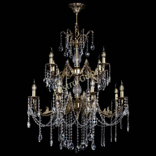 Люстра бронзовая Кассандра Алфея №12 баден в Новосибирске Гусь Хрустальный
