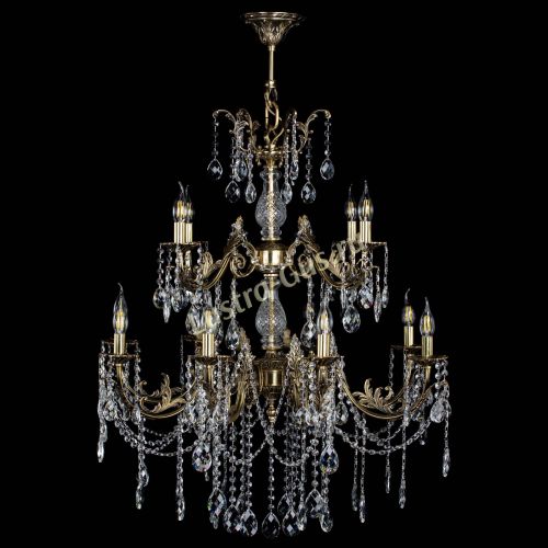 Люстра бронзовая Кассандра Алфея №12 баден в Новосибирске Гусь Хрустальный
